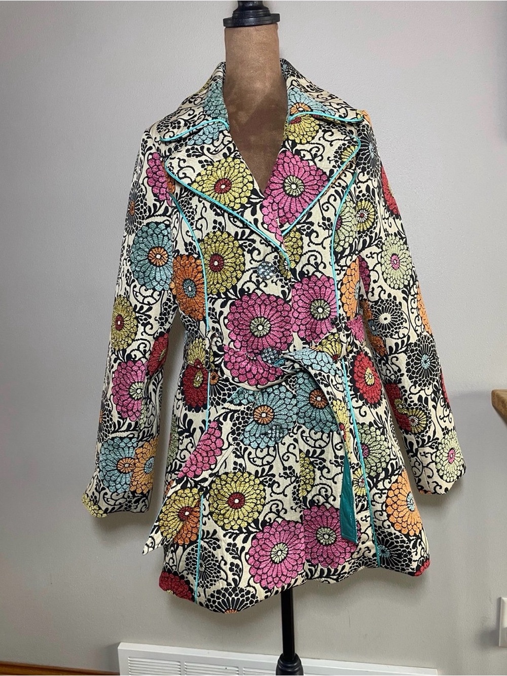 3 Sisters Floral Tapestry Jacket featuring a whimsical and retro floral design